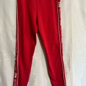 Zyia Red Logo Stripe Light and Tights Hi-Rise Leggings Size 14-16